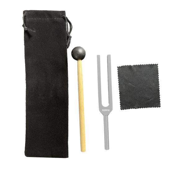 Aluminum Tuning Fork with Wooden Hanmmer Wrench Rag 128/256/512HZ Healing Instrument Tuning Fork Yoga