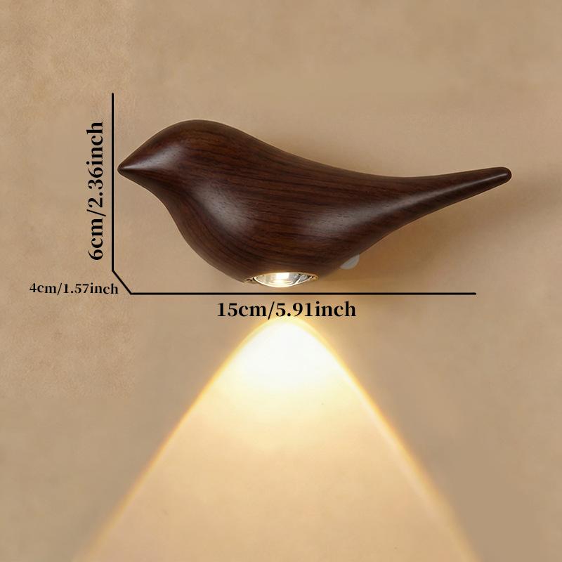 Luxury Gold Bird Shape LED Night Light, Magnetic Motion Sensor Wall Sconce, Rechargeable Dimmable Night Lamp for Home Decor