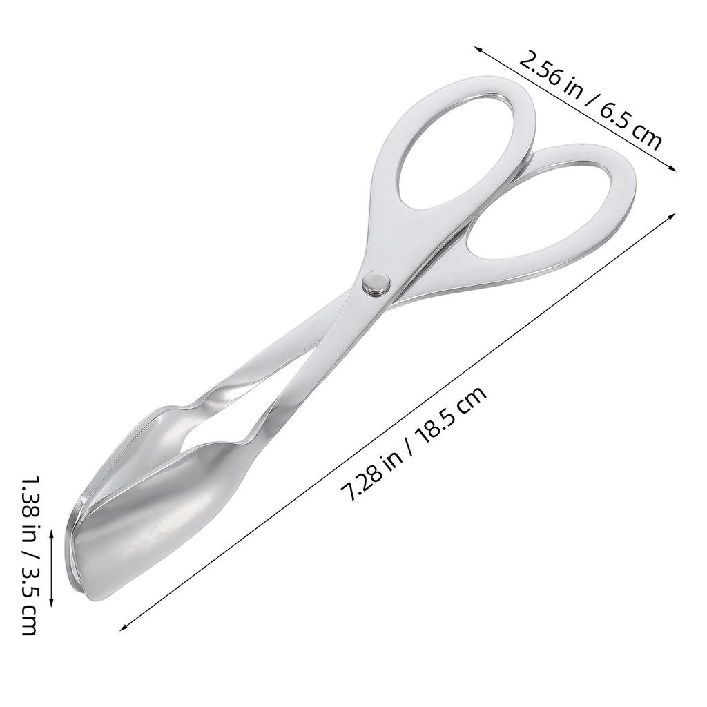 Stainless Steel Heat Resistant Food Scissor Tong Multifunctional Egg Bread Clamp Kitchen Tool for Home Restaurant