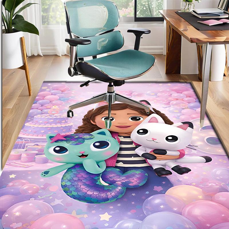 Gabby's Dollhouse Pattern Rug, Indoor/Outdoor Mat, for Picnic, Gameroom, Bedroom, Office, Living Room, Home Decor Carpet, Birthday Gift