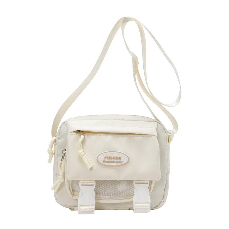 Cute College Style Girl Messenger Bag Japanese Ins Student Large Capacity Versatile Mailman Bag Transparent Pain Bag