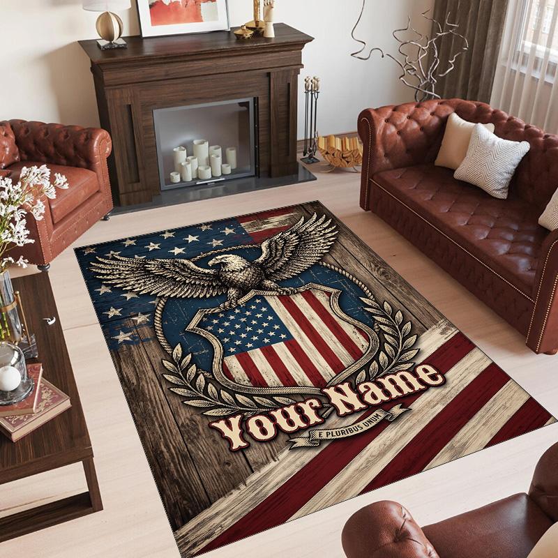 Birds Theme Crystal Velvet Floor Rug Personalized Custom Name Text Warm Carpet Home Decoration
