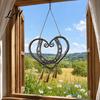 Perfect Love Decorative Bells Vintage Metal Heart Shape Wind Chimes Pendant Retro Distressed Three Soft Sound Chimes Waterproof Rust-Proof