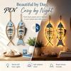 Wear Resistant Courtyard Pendant Wooden Fish Wall Hanging With/Without LED Light, Nautical Decor, Coastal Theme Fishbone Durable Fine Craftsmanship