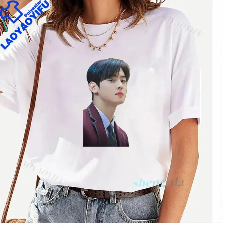 Cha Eun Woo Tshirts Y2k Clothes Womens Tshirt Graphic Korea Singer I Love Clothing Girlfriends Gift Kpop Top S