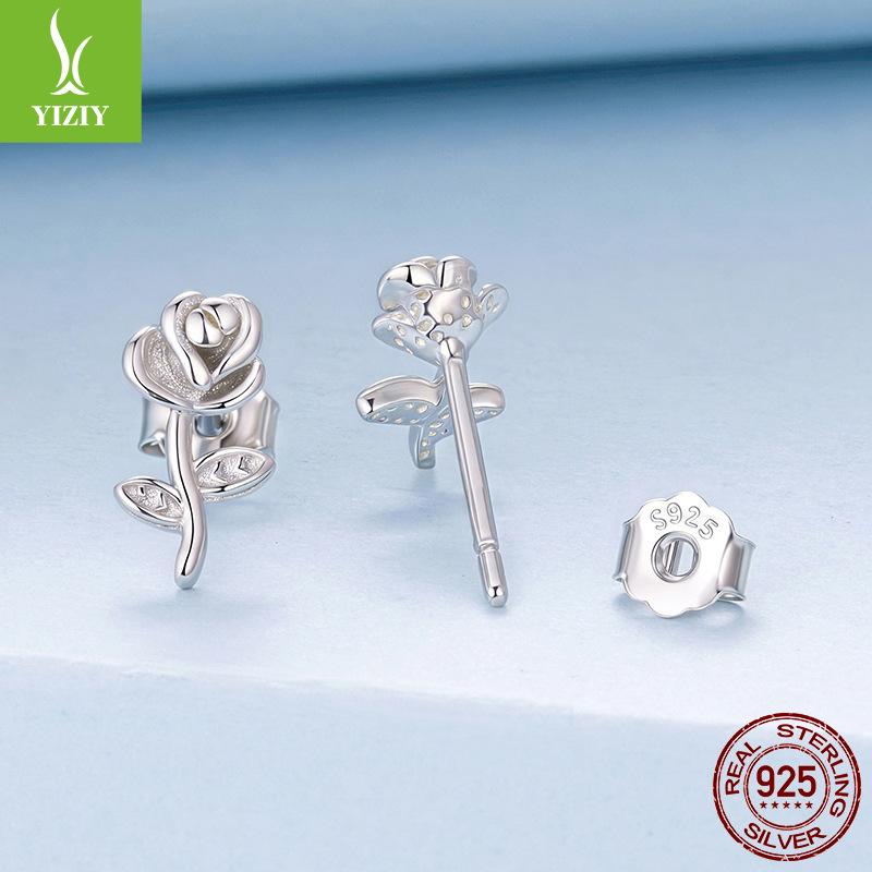 Smart Three-Dimensional Rose Stud Earrings For Women'S Romantic Valentine'S Day S925 Sterling Silver Stud Earrings.