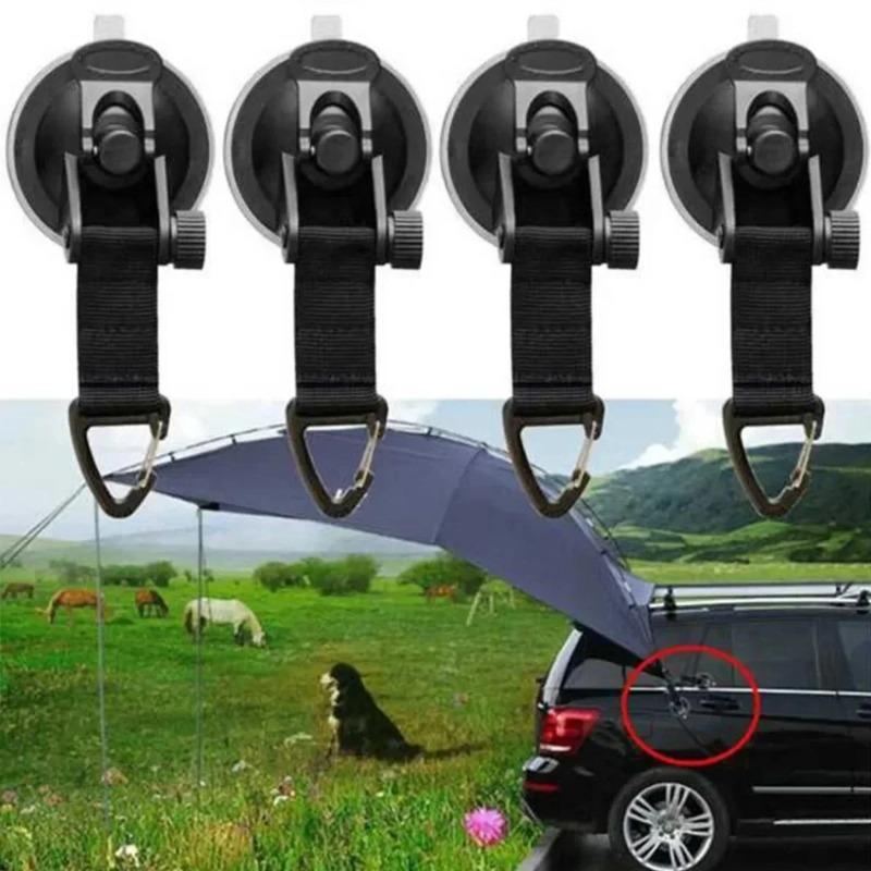 4pcs Car Tent Suction Anchors - Heavy-Duty Windproof Secure Hook for Round/Triangle Awning &Outdoor Camping Tent (Universal Fit)