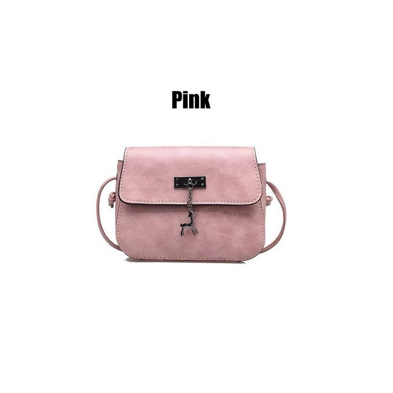 European And American Retro Style Small Saddle Bag With Deer Pendant Pu Shoulder Bag