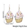Cross-border new color cake earrings flat acrylic creative birthday party wearing creative cartoon earrings