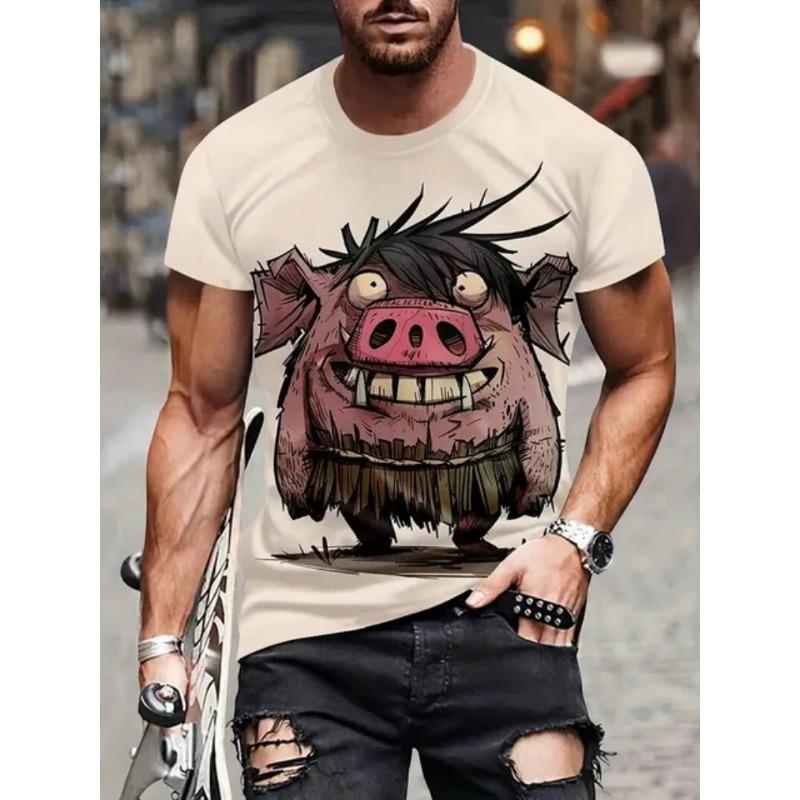 

Men s Summer Casual Fashion Oversized Short Sleeved Animal Printed Men s T-shirt 6XL 6XL
