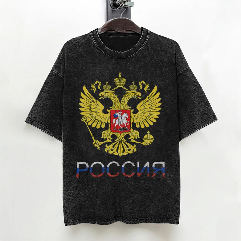 Russia Russian Eagle USSR Russian CCCP T Shirts Washed 100 Cotton Harajuku TShirt Novelty for Men Women Streetwear Tee Shirt
