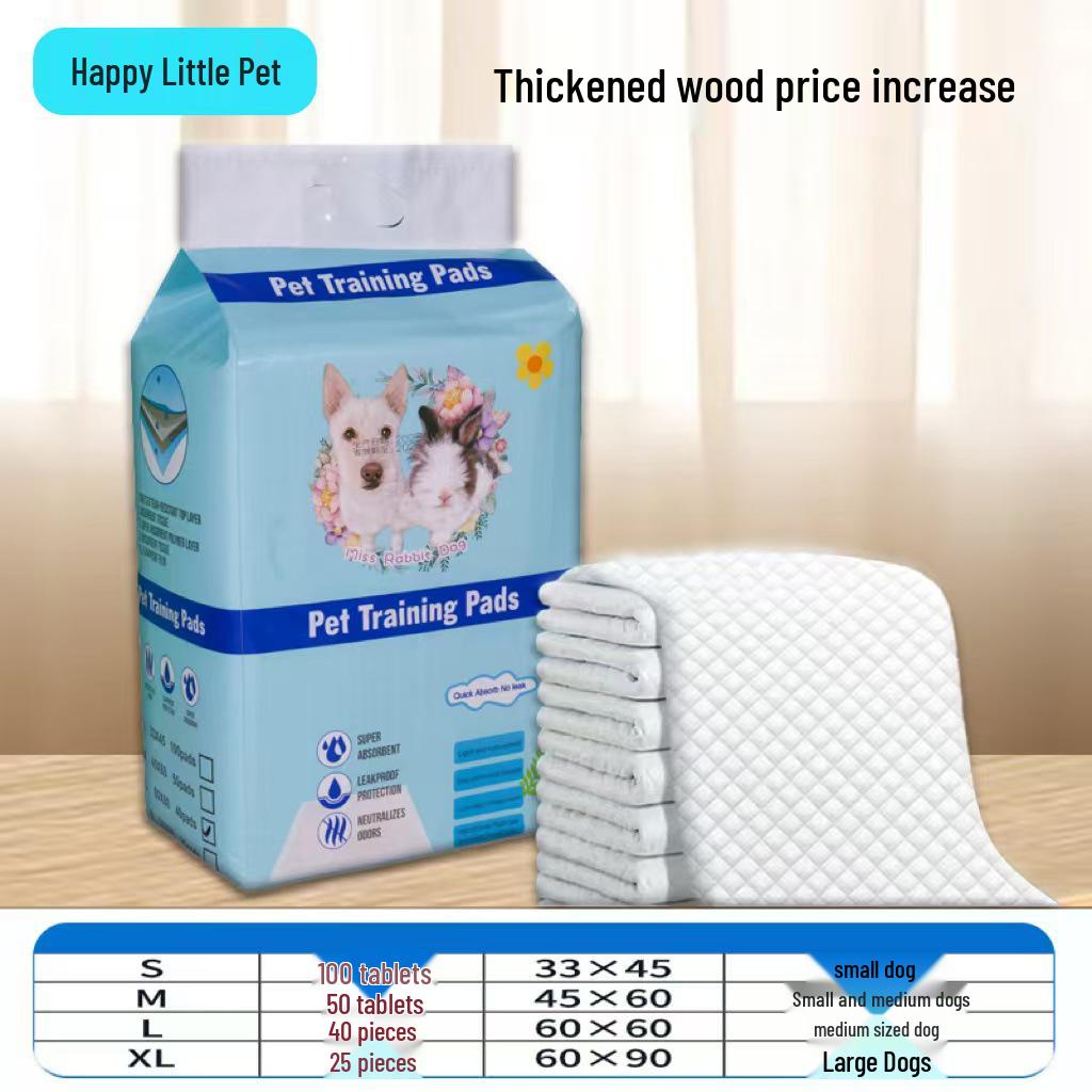Thickened Absorbent Dog Pee Pads - Disposable, Deodorizing, Waterproof Pet Urine Diapers M - 45x60cm - 50 pieces
