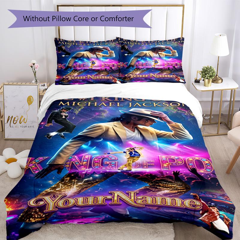 Michael Jackson 108 Customize Your Name Bedding Set Breathable Duvet Cover with Pillowcases Home Decoration Birthday Gift