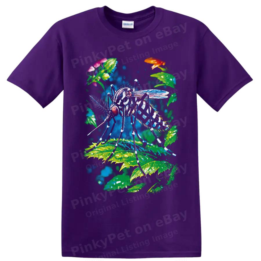 Mosquito T Shirt Colorful Tropical Insect Nature Graphic Art Tee for Bug Lovers