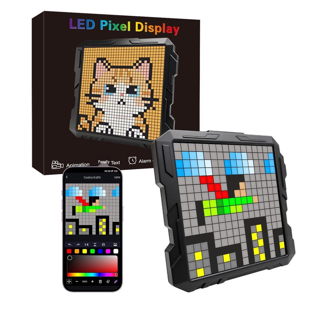 Programmable DIY Mecha-Style LED Pixel Screen: RGB Animation & Atmosphere Light for E-sports Desk.