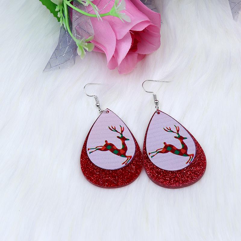 Snowman & Reindeer Christmas Teardrop Earrings