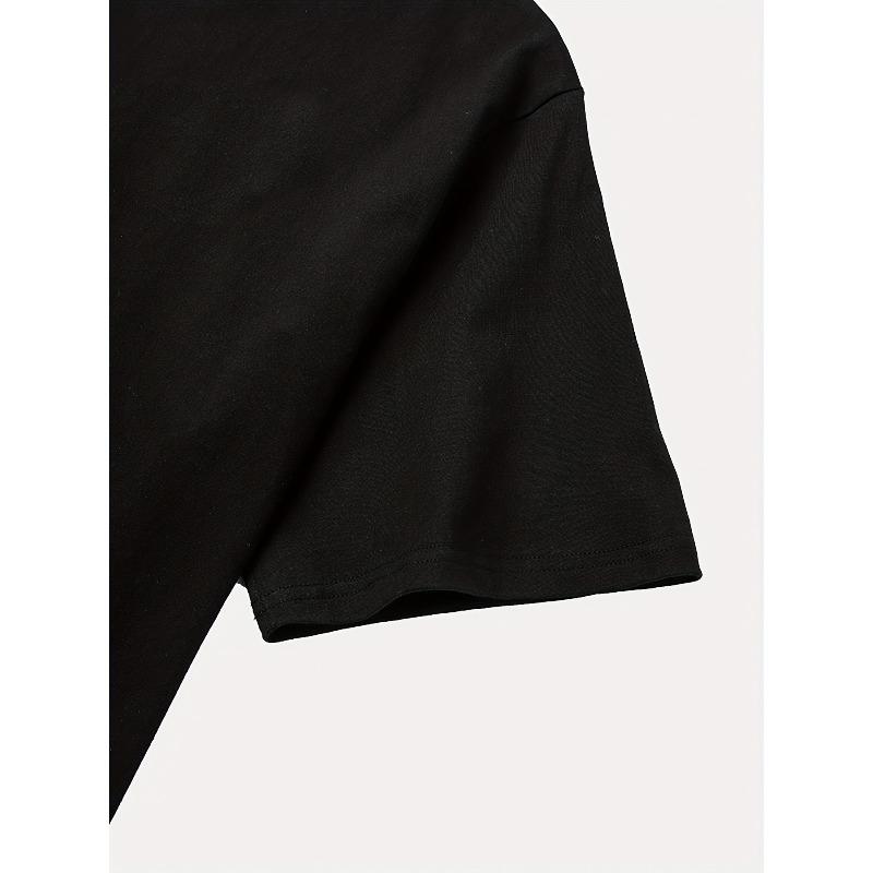 European Size Cow Head Print T-Shirt, Short Sleeve Crew Neck Casual Top For Summer & Spring, Women's Clothing