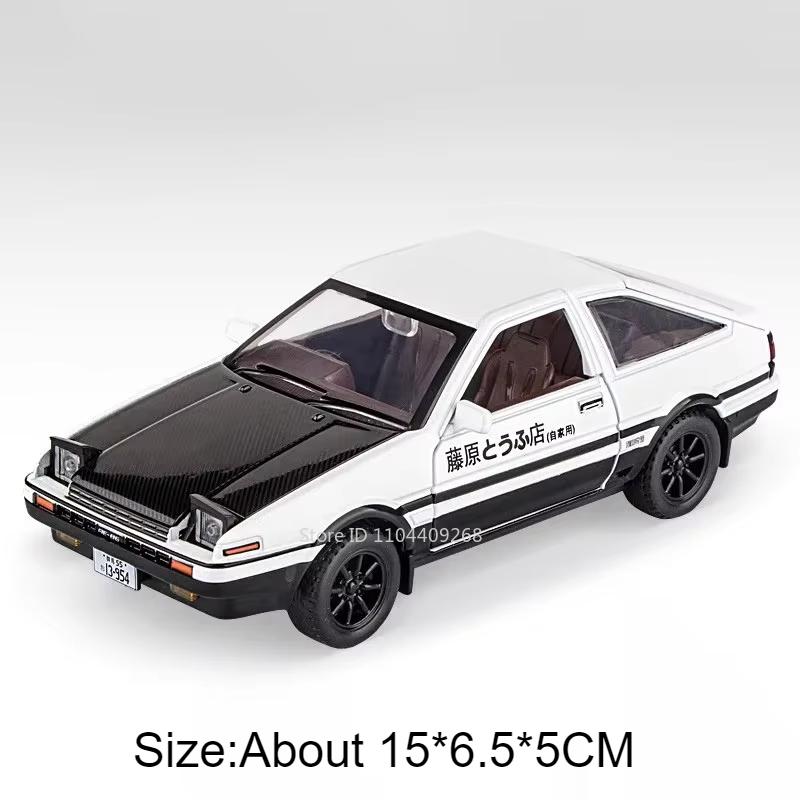 

1:30 Масштаб Initial D AE86 Модель Іграшкового Автомобіля Металевий Корпус Гумові Шини Амортизація Відтягується Симуляція Транспортних Засобів Подарунок на День Народження для Хлопчиків чорний