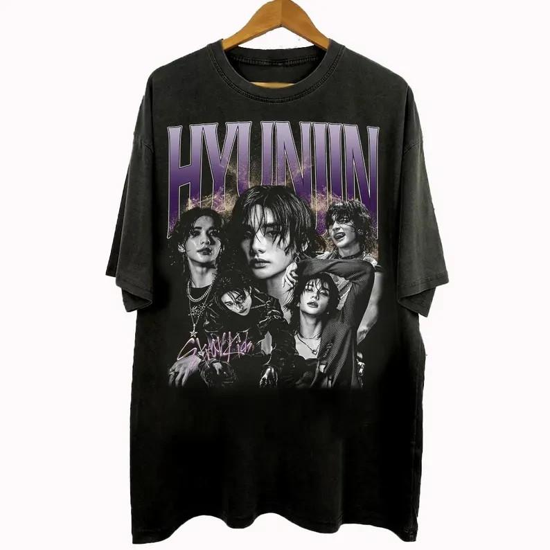 Vintage 90s Bootleg Style Hyunjin Stray Kids TShirt Hyunjin Stray Kids World Unisex T-Shirt XL