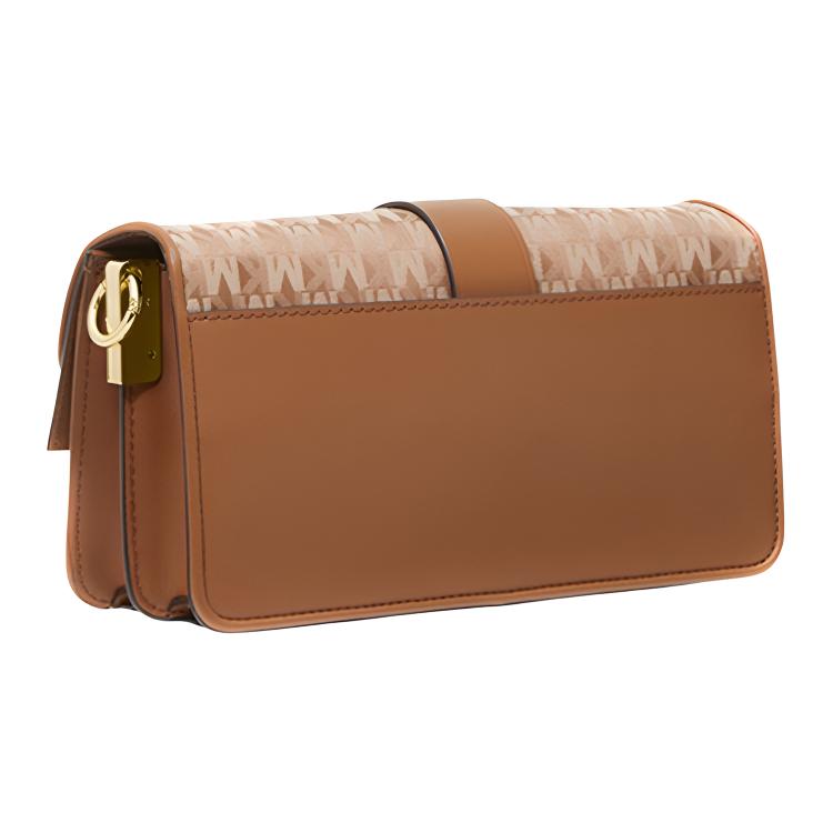 New MICHAEL KORS Greenwich Fabric Shoulder Bag, Crossbody Bag Medium Women's Acorn Brown 30S2GGRL2J-230