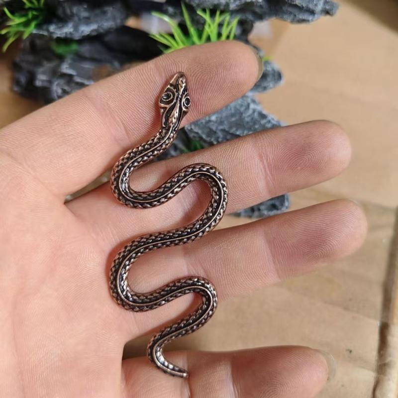 Vintage Alloy Snake Figurine Fine Carving For Figurine Decor Gifts For Snake Lovers