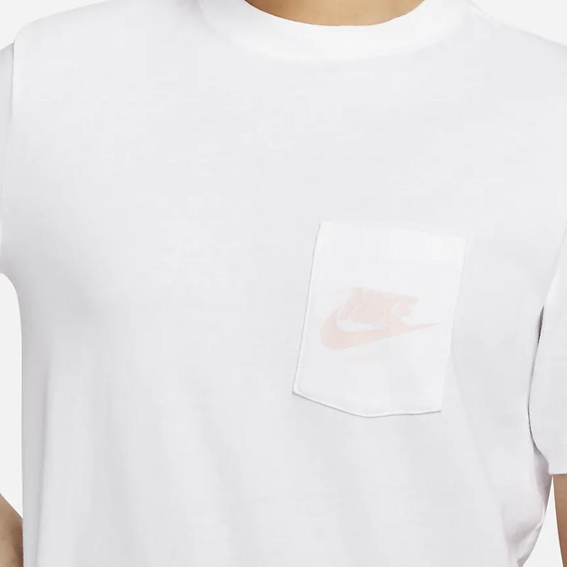 New Nike Sportswear Women's Pocket T Shirt White DQ3154-100