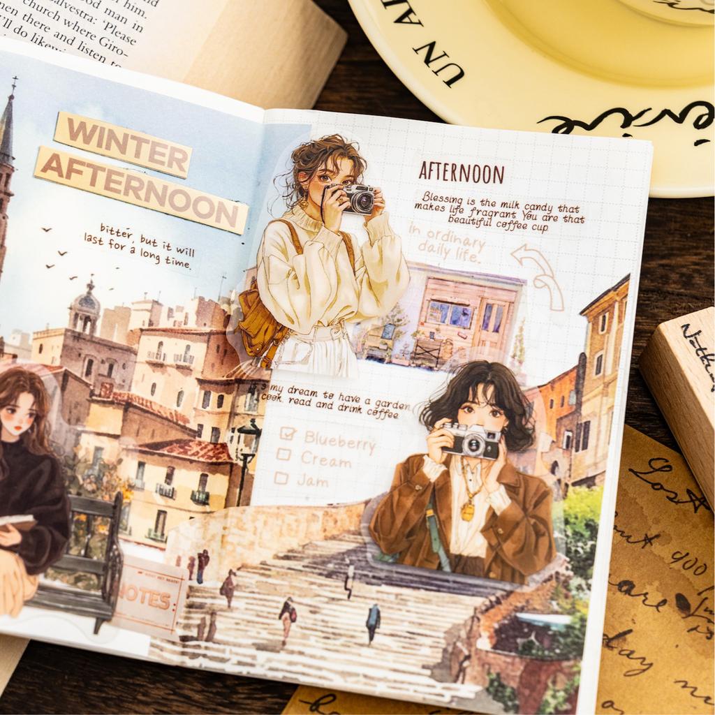 3 Bags Girly Times Series PET Stickers DIY Notebook Tablet Phone Case Creative Handbook Stickers Diary Decoration