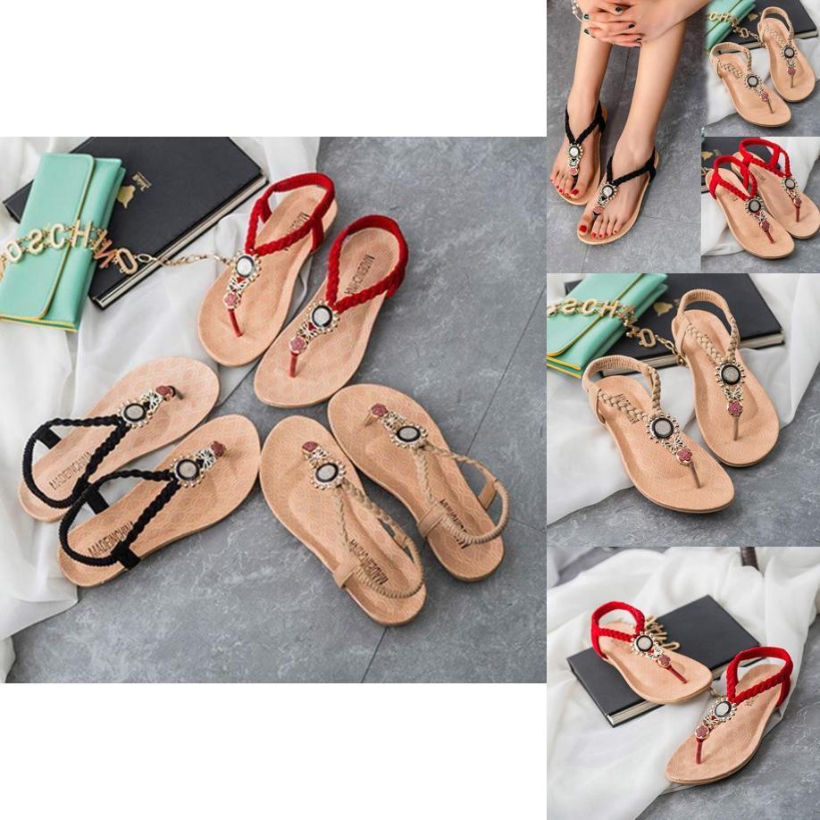 Sandali Bohemia Dolci da Donna con Perline in Pregiato Materiale PU Artificiale