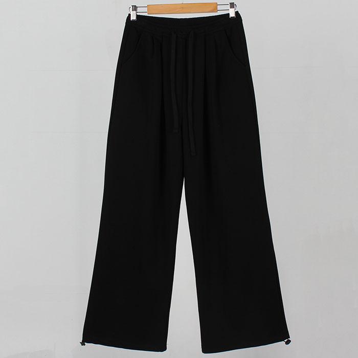 Ppaeppae Custom 2-Way Two-Pintuck Adjustable Hem Drawstring Wide Training Sweatpants 4 Colors (Short / Long 2 Types Of Length)