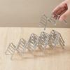 W-shaped Taco Stand with Tray Rust-proof Pancake Display Tray Stainless Steel Taco Holder  Baking