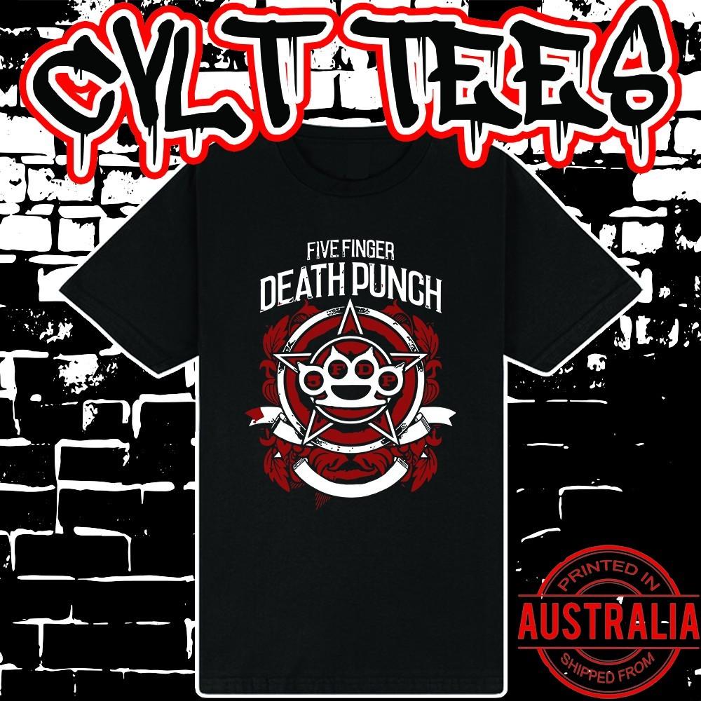 Five Finger Death Punch Band Shirt ~ Premium Black Gildan Cotton Tee Unisex T-Shirt XXXXL