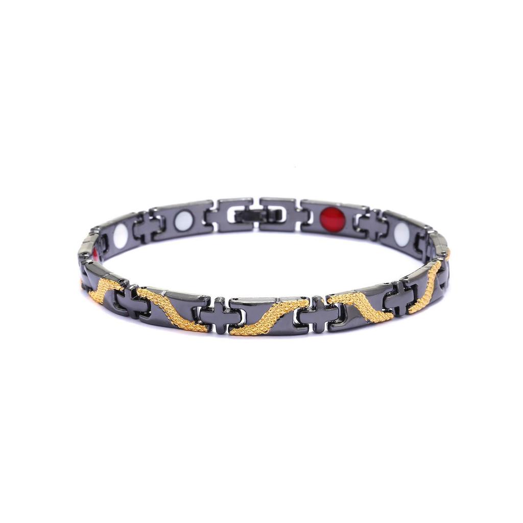 Men's Retro Double-Color Dragon Pattern Magnetic Bracelet: Detachable Couple's Style