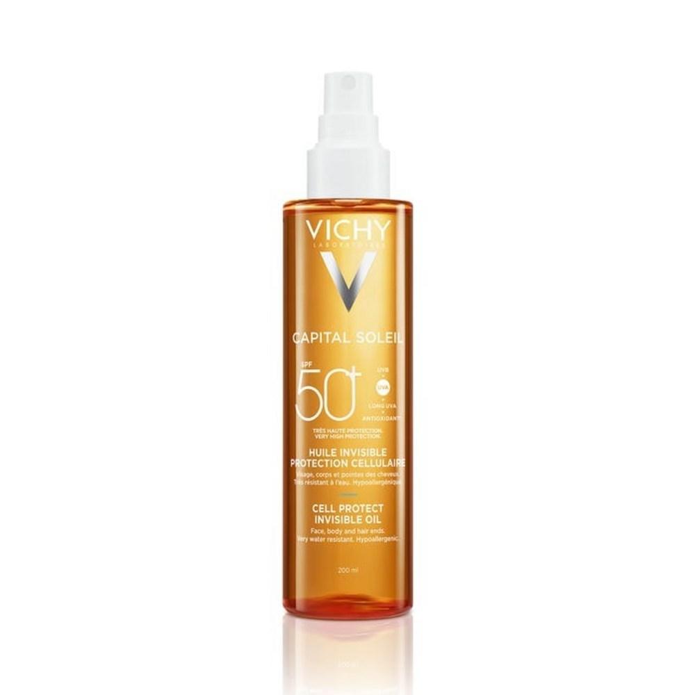 VICHY French Vichy Capitale Soleil SPF50+ Invisible Sun Oil 200ml (Face/Body/Hair) 1 pcs