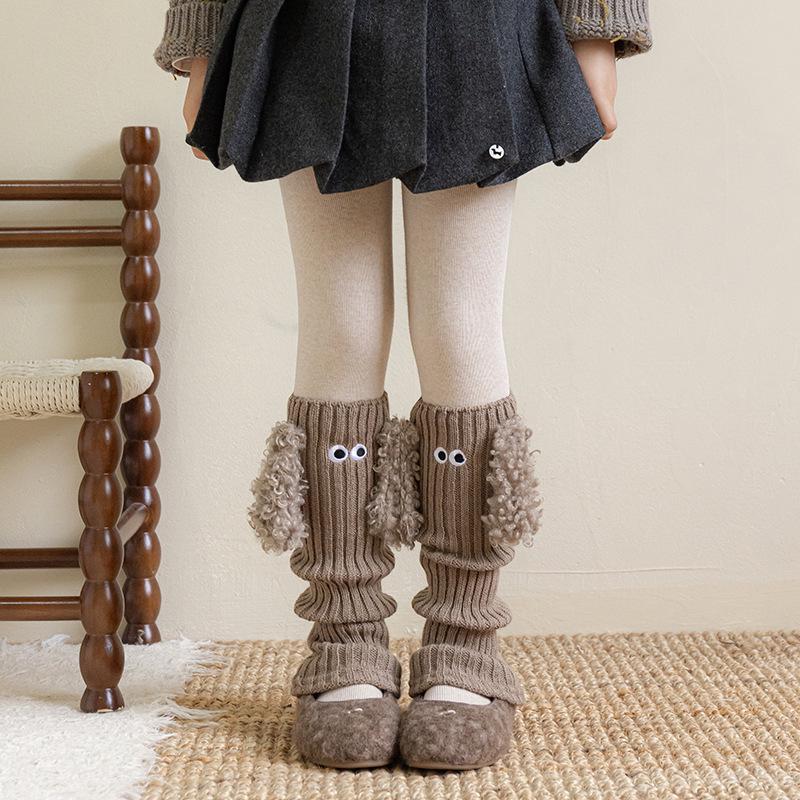 Süße Rüschen-Welpenohren-Beinwärmer im koreanischen Stil für Mädchen - Herbst/Winter Mittelschritt-Stricksocken