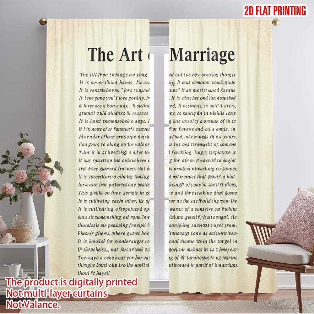 

2pcs 2D flat printing Drapes The of Marriage Polyester Fabric Without Electricity 0 Perfect for Holiday Parties Home Decor & 52.50×116.00 CM 2pcs