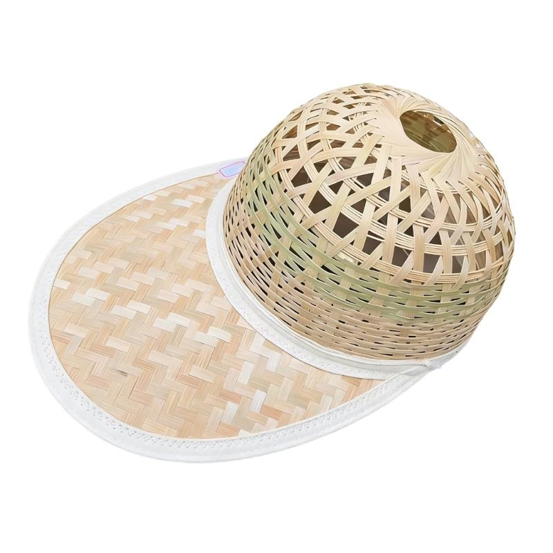 

Handwoven Bamboo Baseball Hat Breathable Light weight For Outdoor Activity Adjustable Strap Men Women Kids M