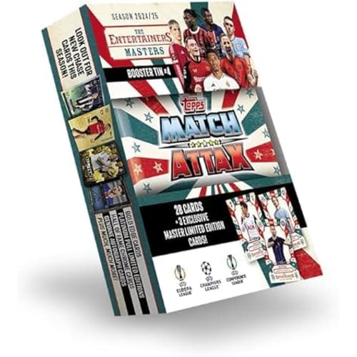 

Topps Match Attax 24/25 - Жестяная коробка-бустер - Содержит 28 карточек Match Attax и 3 эксклюзивные карточки LE.
