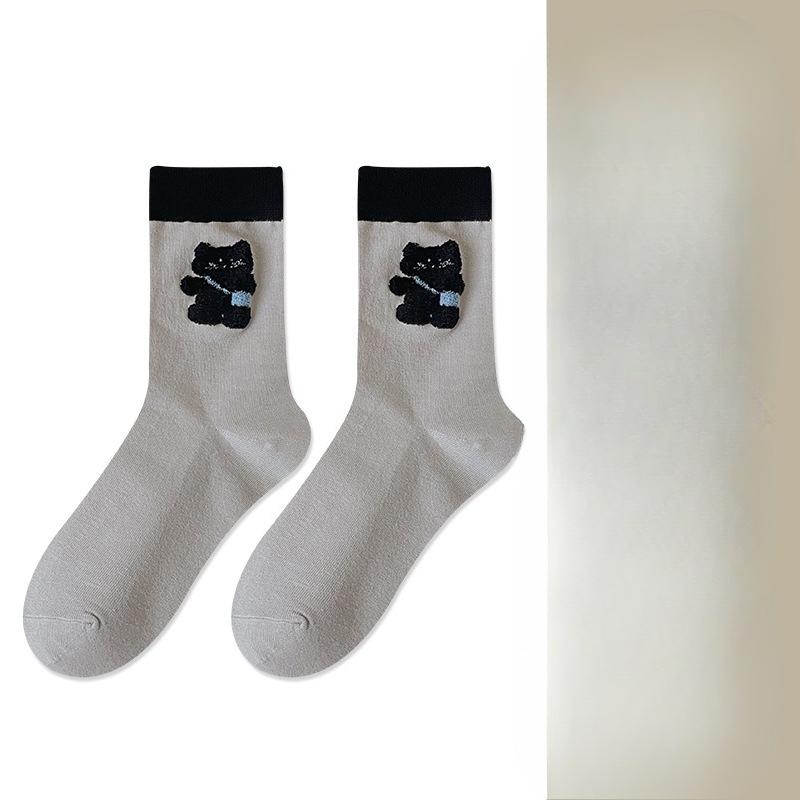 

Women s Mid-calf Socks, Cute Plush Puppy, Bow Pile Socks, Pure Cotton Anti-pilling Women s Long Socks 1 pair