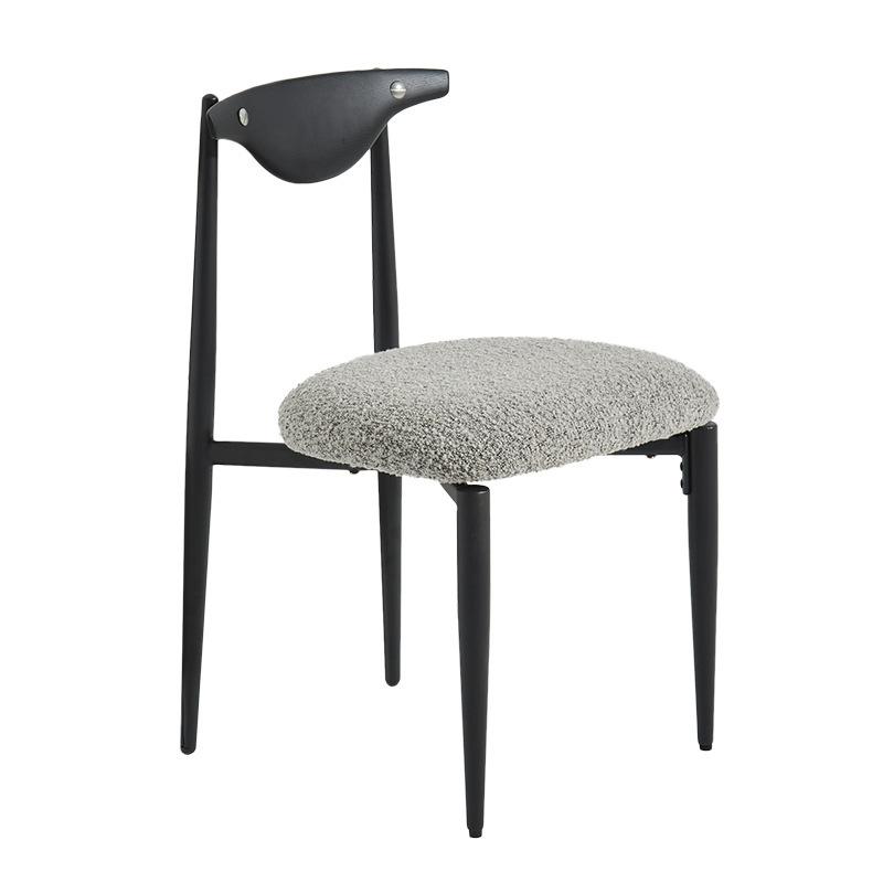 Nordic Modern Wooden Dining Chair - Designer Lambswool Backrest High-End Restaurant Chair for Home/Showroom