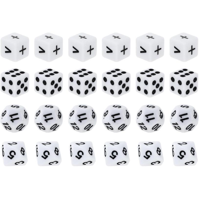 Teaching Dice Set, Games for Kids 8-12, Include, Number Dice and Dot Dice for Math Teaching Classroom Supplies 24Pcs
