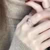 Adjustable Cross Zircon Open Ring - Stylish Geometric Design