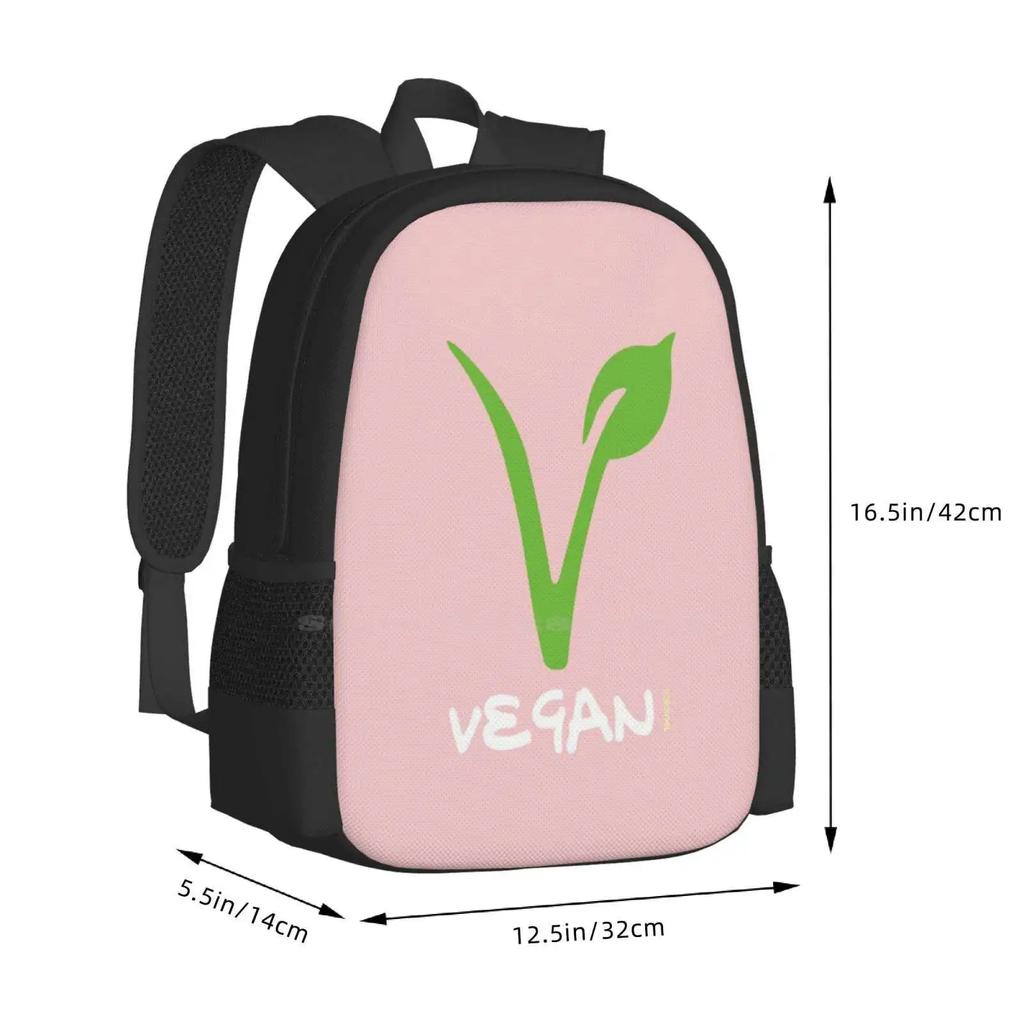 Vegan Logo Fashion Pattern Design Travel Laptop School Backpack Bag Vegano Govegan Veggie Case Mobile