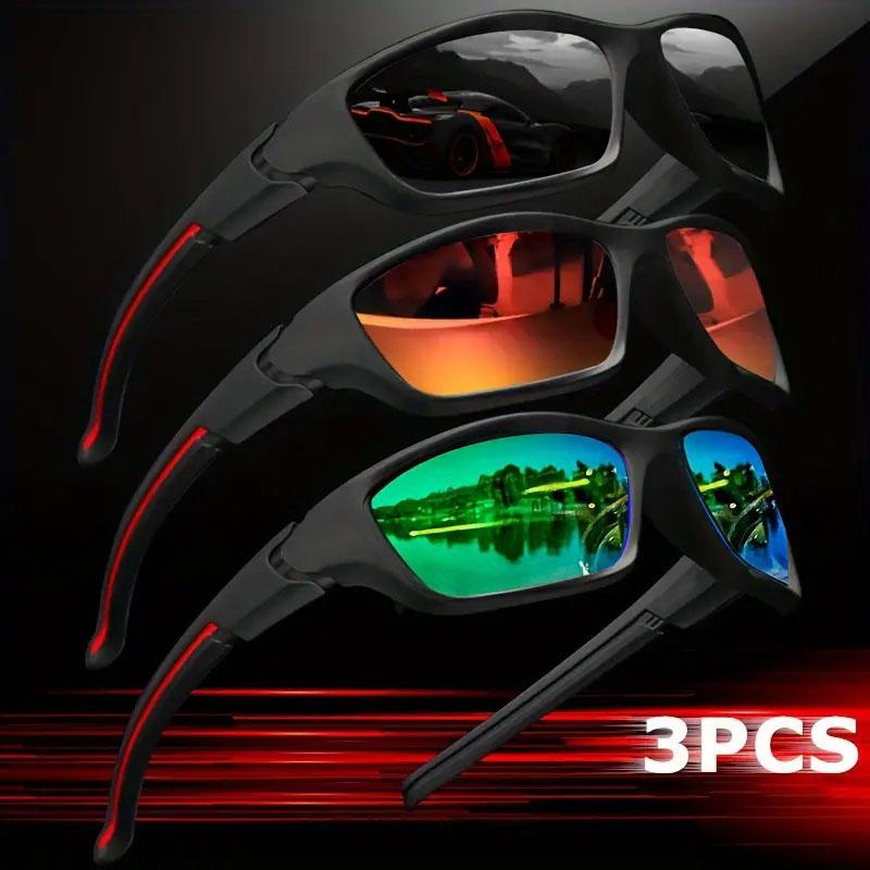 3pcs Advanced Cool Fantasy Polarized Surround Fashion Glasses,Men's and Women's Outdoor Sports,Cycling,Fishing,Hiking,Golf