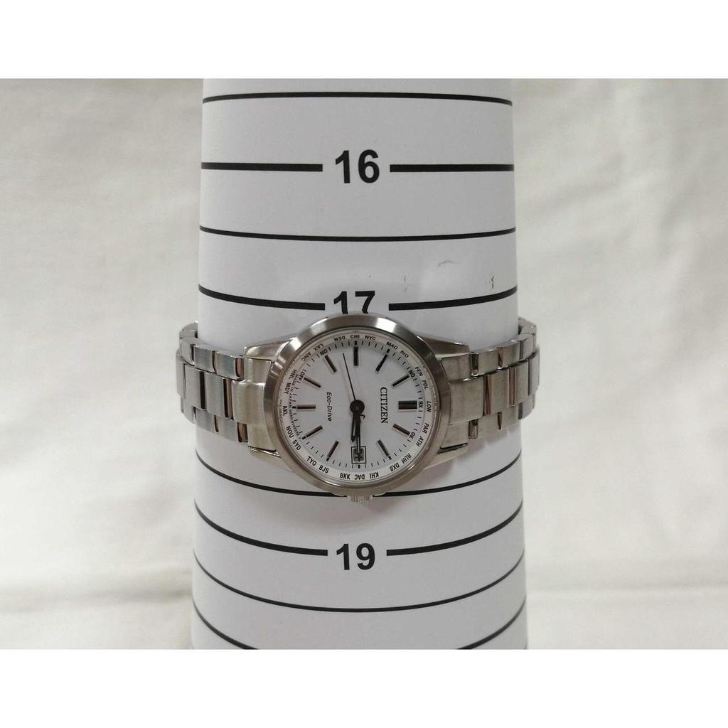 Used CITIZEN Silver color H240-S104823 Eco-drive radio clock CITIZEN