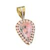 Natural Rhodonite Gemstone 925 Solid Sterling Silver Two Tone Pendant 1.50" E3U22