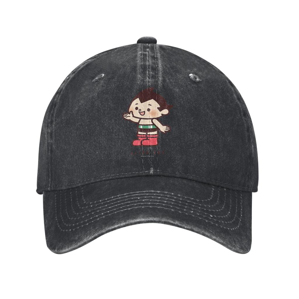 Astro Boy Chibi Character Mighty Atom Baseball Caps Unisex Distressed Denim Headwear  Outdoor Workouts Adjustable Fit Caps Hat