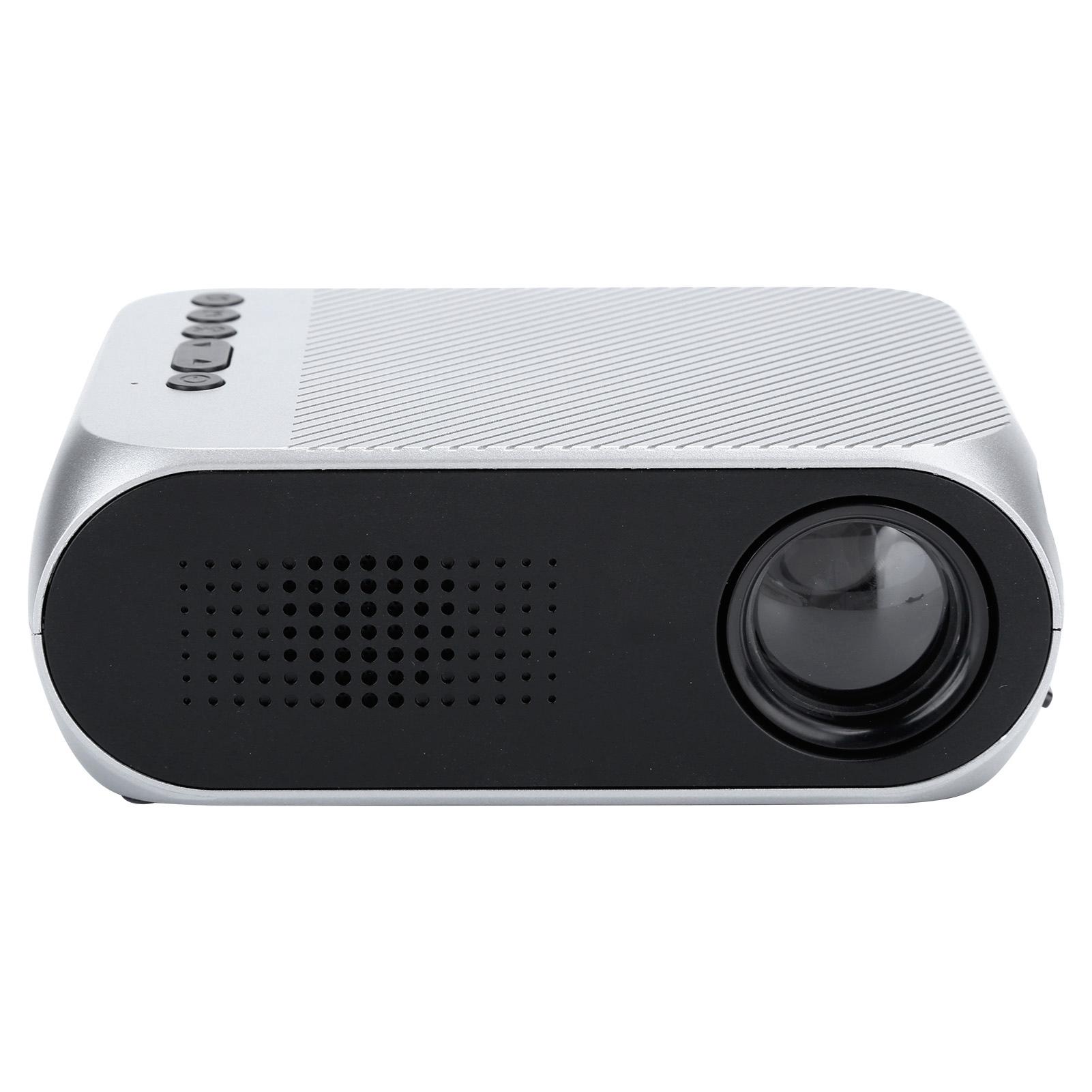 

Мини-проектор серебристый микро портативный 1080P светодиодный многофункциональный для домашнего кинотеатра UK Plug