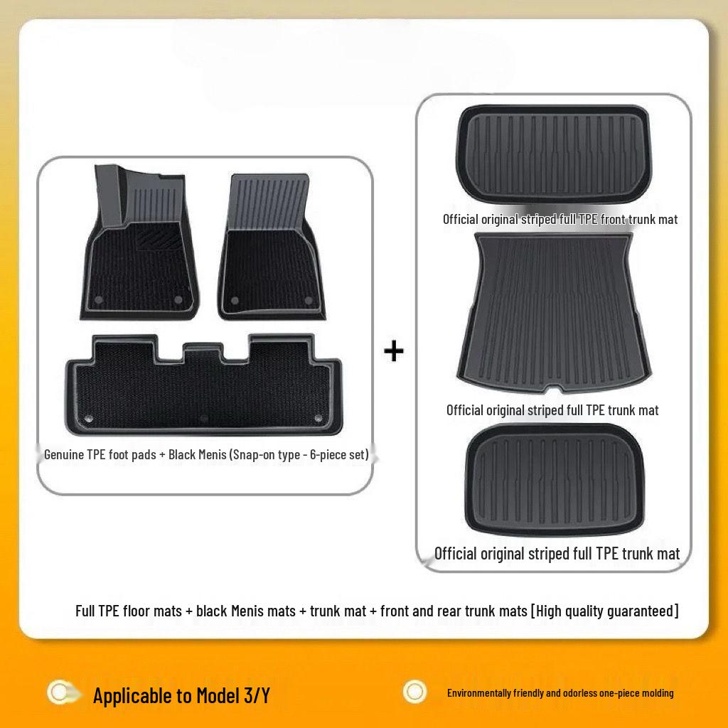 Full Coverage TPE Floor Mats for 2025 Tesla Model 3/Y