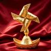 Golden Wealth Yuanbao Windmill Ornament - Feng Shui Home/Shop Decor Gift