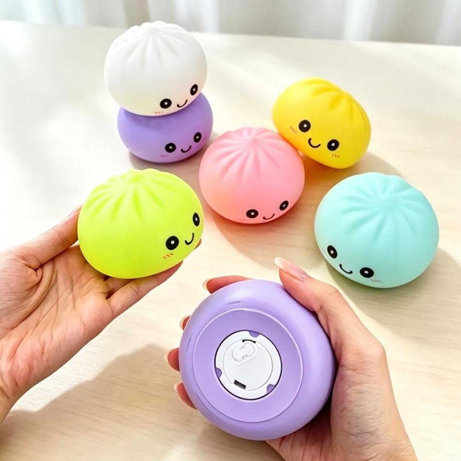 Luminous Steamed Bun Squishy Toy, Cute Glow In The Dark Bun Squeeze Fidget Toy, Soft Slow Rebound Stress Relief Sensory Toy